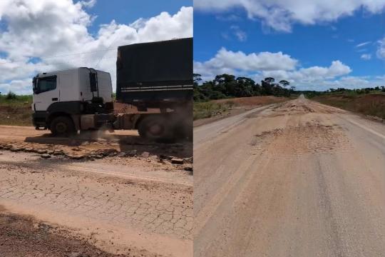 TCE-MT fiscalizar condições da rodovia MT-170, na região noroeste do estado.